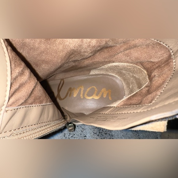 Like New Sam Edelman Suede Leather Tan Camel Boots Shoes Cowgirl Booties - Picture 6 of 12